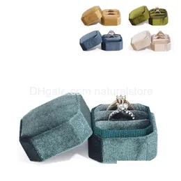 Smyckeslådor veet par dubbel ring lådör örhänge hänge hållare lagring fodral förpackning för förslag engagemang drop leverera dhvsz