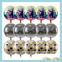파티 장식 디스코 풍선 알루미늄 호일 금속 헬륨 발익 생일 생일 22 인치 둥근 DHZL3
