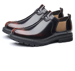 Sapatos de couro para homens sapatos macios, homens casuais cocôs mocassins que conduzem botas de borracha masculina meninos