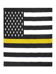 3x5Fts Thin Yellow Line flag Gold Emergency Dispatchers Truck Tow Drivers Recovery Public Safety Security Guards Loss8955822