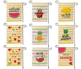 Obstmuster Flachs Hallo Sommer Wassermelone Zitrone Ananas doppelseitig bedruckte Gartenflagge Dekoration1723358