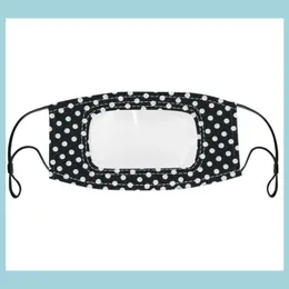 Designer-Masken Sichtbare Mund-Gesichtsmaske mit durchsichtigem Fenster zum Lippenlesen, taub, staubfrei, wiederverwendbar, waschbar, ERS Wired Dro Dhei1