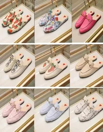 Luxury Designer Slippers Women Princetown Leather Slippers Bling Flat Mules Casual Shoes Loafers Fashion Outdoor Slippers3987416