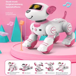 Animali elettrici RC RC Robot Elettronico Cane Acrobazia Camminare Danza Giocattolo Tocco intelligente Telecomando Animale domestico elettrico per giocattoli per bambini 231118