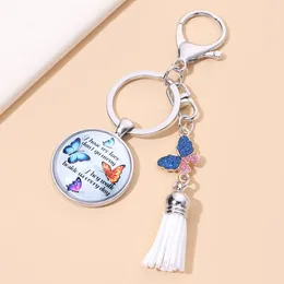 Creative Butterfly Time Gem Keychains Pendant Fashion Dragonfly Hummingbird Alloy Bag Car Keychain Tassel Jewelry Pendants Gift