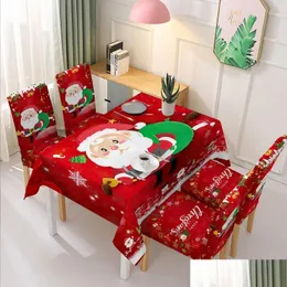 Weihnachtsschmuck Tischdecke Stuhl Er Dekoration Elastischer Einteiler Stuhl Saugfähig Geschenk Tropfen Lieferung Hausgarten Festliche Party Dhrtt
