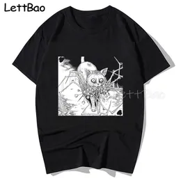 Men's T Shirts Horror Spiralizer Demonizer Funny T Shirt Men Unisex Harajuku T Shirt Tomie Junji Ito Japan Anime Tshirt Graphic Top Tees Male 230419