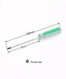 PVC 핸들 30 x 130mm T8 홀 보안 T8H T8H Torx 스크루 드라이버 Xbox 360 수리 도구 200PCSLOT8295278