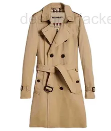 Women's Trench Coat Designer Sandlin Classic Ham Fit Series Regelbunden dubbelbröst Midlängd Vindbrytare för män 7905