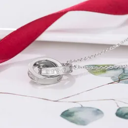 Tiffanylris ecklace T Double Circle 1837 Light Simple Silber Halskette Mode Temperament Anhänger Liebe Weibliche Schlüsselbeinkette