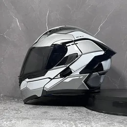 사이클링 헬멧 오토바이 헬멧 이중 바이저 모듈 식 플립 업 헬멧 도트 승인 된 전체 얼굴 카스스크 모토 레이싱 카스코 카스 코 폐지 파라 모토 231118