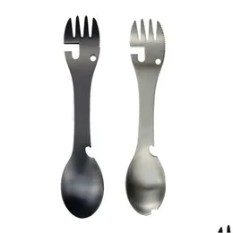 기타 저녁 식사 야외 휴대용 Mtifunctable Stainless Steel Spoon 5 in 1 맥주 병 오프너 가정 Dhgarden dhdmj를 열 수 있습니다.