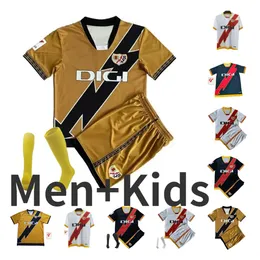 23/24 Rayo Vallecano Falcao Soccer Jerseys Palazon Garcia Guardiola Sanchez Trejo Ciss Montiel 2023 2024 Sanchez Martin Trejo Men Kids Kits Sock Sets Football Shird X