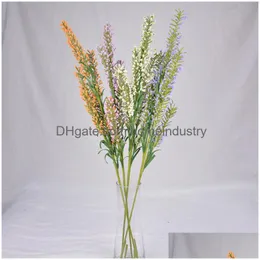 Ghirlande di fiori decorativi viola arancione lavanda artificiale manuale ristorante camera da letto display da tavolo romantico fiore finto Dhd2G