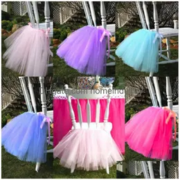 Festdekoration 50cmx45cm europeisk stilstol tutu kjol härliga ruffles dekorationer stolar ers födelsedag partys leveranser 18 dh2pl