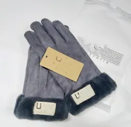 ニューメンレザーグローブマットファーミトン5本の指とタグ付き男性スエードスプリットフィンガーグローブ卸売U02