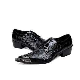 Herren Leder Oxford Patent für atmungsaktive Spitze Zehen High Heels formelle Business -Prom -Modekleid Hochzeitsbräutigam -Schuhe Mal