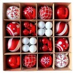 Decorações de Natal 42pcs Enfeites de bola Plástico colorido inquebrável Xmas Baubles Set para árvore pendurada 3/6cm 231118