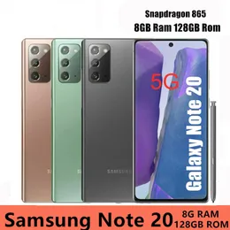 Samsung Galaxy Note20 Note 20 5G N981U1 6.7 "8GB RAM 128GB OCTA CORE SNAPDRAGON 865+ NFCオリジナルロック解除モバイル携帯電話