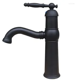 Kitchen Faucets Luxury Oil Rubbed Bronze Gooseneck Single Handle Swivel Bathroom Sink Basin Faucet Mixer Taps Anf284