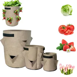 Planters & Pots Plant Grow Bags Pot Gardening Bag Strawberry Planting FeltCloth Container Thicken Garden Seedling