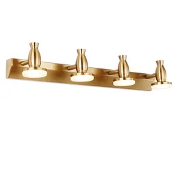 American Style Acryl Wall Mounted Vanity Lamps Brass Gold Bathroom Mirror Lights for Bedside Living Room