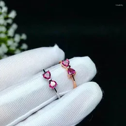 Cluster Rings Xin Yi Peng 925 Silver Plated 18 K Gold Inlaid Natural Garnet Female Ring For Women Fine Jewelry S925