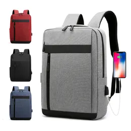 School Bags Ransel Pria Tas Tahan Air Multifungsi untuk Laptop Bisnis Pengisi Daya USB Kasual Nilon 230418