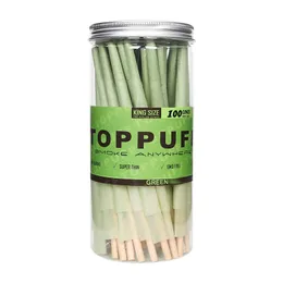 TOPPUFF Zigarettenpapier Raucherzubehör Supper Dünne Tabakkegelrolle für Wasserbong Dab Rig Pre Roll Paper 100 Stück/Dose 110 mm