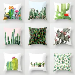 Cuscino stile nordico pianta tropicale cactus modello copertura divano auto ufficio federa poliestere pelle di pesca decorazioni per la casa