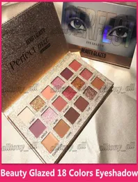 Beleza vitrificada 18 cores nude brilhante paleta de sombra maquiagem brilho pigmento esfumaçado sombra paleta à prova dwaterproof água cosméticos10946301635686