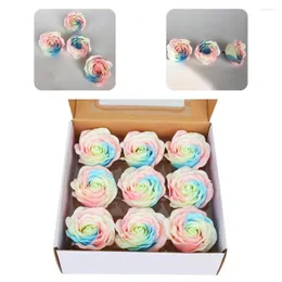 Decorative Flowers 9Pcs/Box Lovely Artificial Flower Rich Foam Essential Simulated Valentine's Day Scented Soap