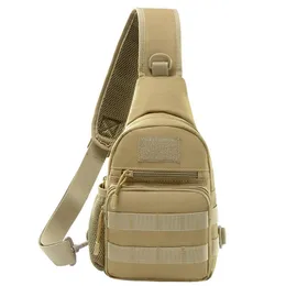 Borse da esterno Impermeabile Oxford Camo Survival Molle Tactical Chest Bag Messenger militare con tasca laterale per escursionismo in campeggio
