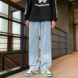 Men's Jeans Spring Men Streetwear Baggy Trousers Smile Hip Hop Mens Loose Pants Women Oversized Boyfriend Denim