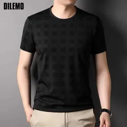 T-shirts Top Quality New Summer Brand Tops Designer Trendy Fashion Street Tshirt For Men Plaid Short Sleeve Casual Clothes Men P230419