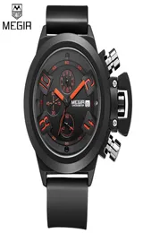 new arrivals timelimited big fashion degree waterproof silicone strap megir brand new style mens multiple movement watch 6978030
