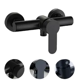 Bathroom Shower Heads 1 Pcs Faucet Stainless Steel And Cold Water Mixer Wall Mounted Metal Handle Baking Black 231118