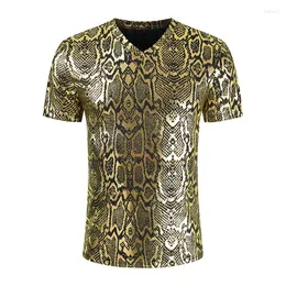 Camisetas masculinas Cirtantes de cobra de cena de ouro