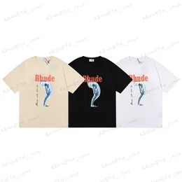 Camisetas masculinas de verão American Fashion Brand R torturado deusa Hip Hop Men e feminino CASUAL CASTURA CORRETA T-SHIRT T230419