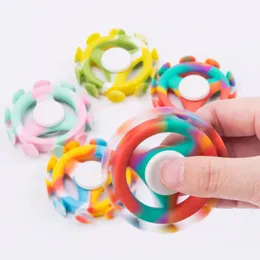 Crianças silicone fidget spinners brinquedo com ventosa sensorial alívio do estresse brinquedos para adultos crianças otário dardos mão dedo brinquedo