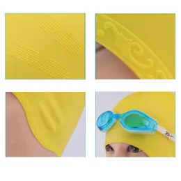 caps Zwemmen waterdicht volwassen lang haar zwemmen siliconen oorbeschermer geschikt voor mannen en vrouwen grote meisjes neopreen latex cap P230531