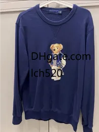 Neues europäisches und amerikanisches Designer-Herren-Sweatshirt mit Bären-Polo-Pullover, Plüsch-Langarm-Hoodie mit lockerem Rundhalsausschnitt und bedrucktem Oberteil y2OY # S-2XL US