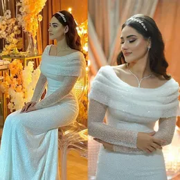 Gorgeous Mermaid Wedding Dresses Bateau Solid Color Long Sleeves Backless Zipper Floor Length Custom Made Plus Size Bridal Gown Vestidos De Novia