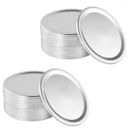 Dinnerware Sets 24 Pcs Mason Jar Lids Can Liners Canning Bulk Flat Cover Bands Tinplate Fermenting Glass Gaskets