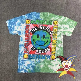 Men's T-Shirts Tie Dye PEACE T-Shirt Men Women THE World Is Yours T Shirt Tops Tee T230419