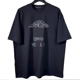 Marka modowa męska designerska koszulka z nadrukiem damska męska koszulka czarna biała wysokiej jakości bawełna luźna koszulka z krótkim rękawem luksusowa hip-hopowa sukienka uliczna T-sh