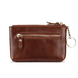 Wallets Vintage Style Genuine Leather Coin Purse Small Real Wallet Holder Bag Can Attach To Belt
