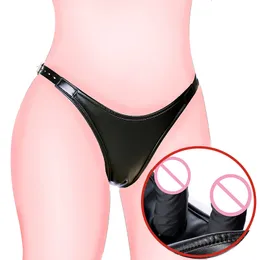 Anal Toys Strap-On Thong med inre dildo avtagbar vaginal plug Sex Women Masturbation Chastity trosor bdsm 230419