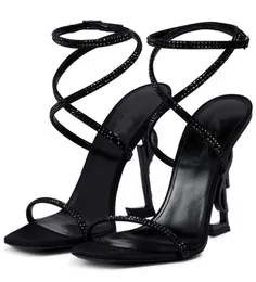 Sandálias de verão de luxo Opyum Sapatos femininos Claude Camurça Couro Strap Gladiador Sandalias Festa Casamento Nupcial Senhora Salto Alto EU35-43