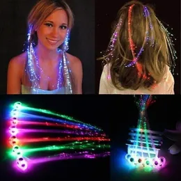 LED Light-Up Fiber Hair Optic Hair Barrettes Extensions Lätt blinkande hårfläta klipp för fest Favors Festival Party Bar Concert